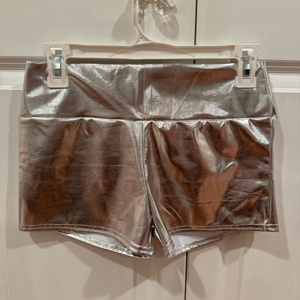 Silver metallic shorts